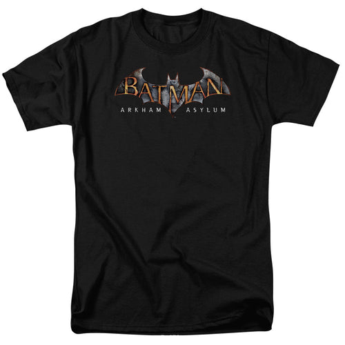 Batman Aa Arkham Asylum Logo Mens T Shirt Black