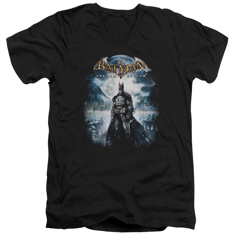 Batman Aa Game Cover Mens Slim Fit V Neck T Shirt Black