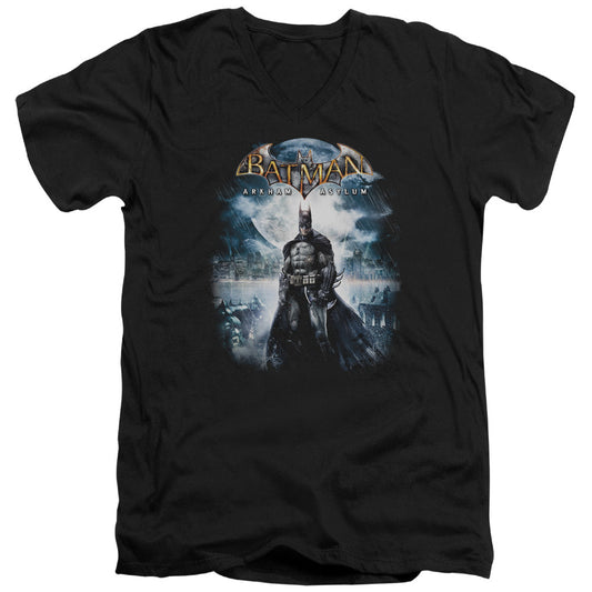 Batman Aa Game Cover Mens Slim Fit V Neck T Shirt Black