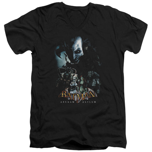 Batman Aa Five Against One Mens Slim Fit V Neck T Shirt Black