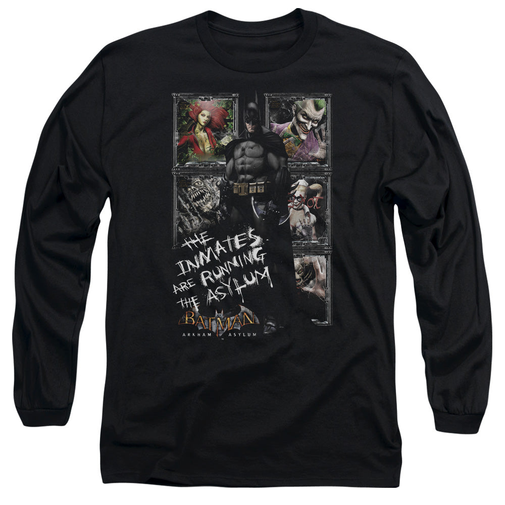 Batman Aa Running The Asylum Mens Long Sleeve Shirt Black