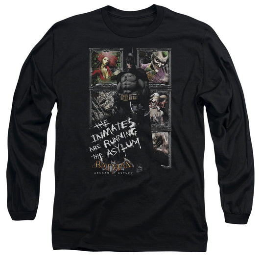 Batman Aa Running The Asylum Mens Long Sleeve Shirt Black