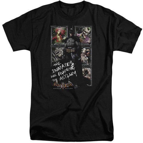 Batman Aa Running The Asylum Mens Tall T Shirt Black