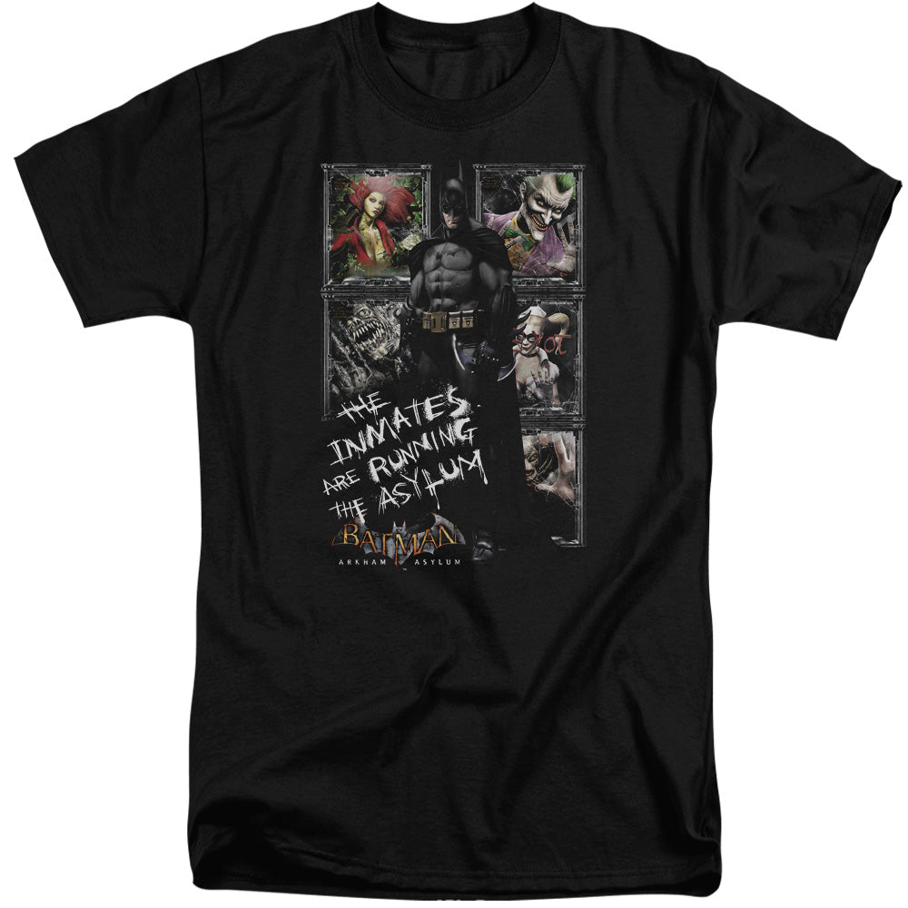 Batman Aa Running The Asylum Mens Tall T Shirt Black