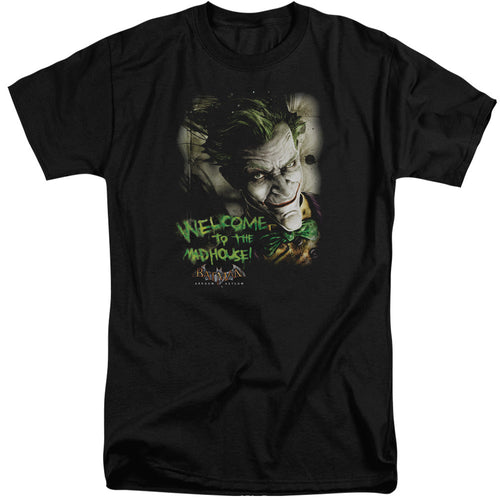Batman Aa Welcome To The Madhouse Mens Tall T Shirt Black