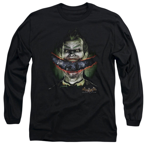 Batman Aa Crazy Lips Mens Long Sleeve Shirt Black