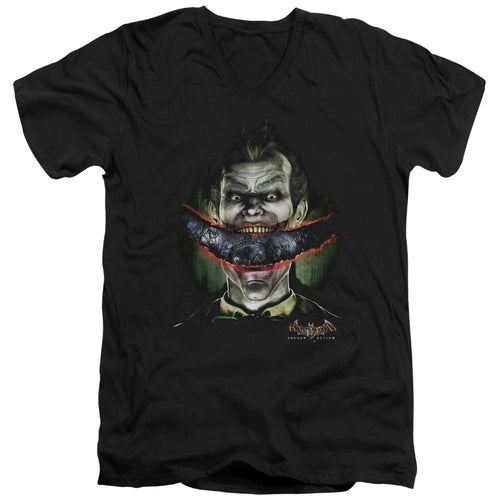 Batman Aa Crazy Lips Mens Slim Fit V Neck T Shirt Black