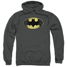 Load image into Gallery viewer, Batman Destroyed Logo Mens Hoodie Charcoal
