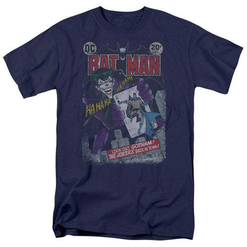 Batman #251 Distressed Mens T Shirt Navy Blue
