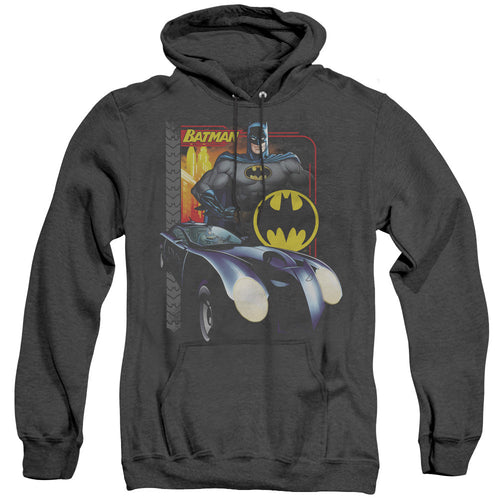 Batman Bat Racing Heather Mens Hoodie Black
