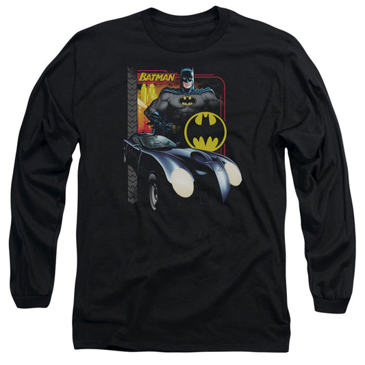 Batman Bat Racing Mens Long Sleeve Shirt Black