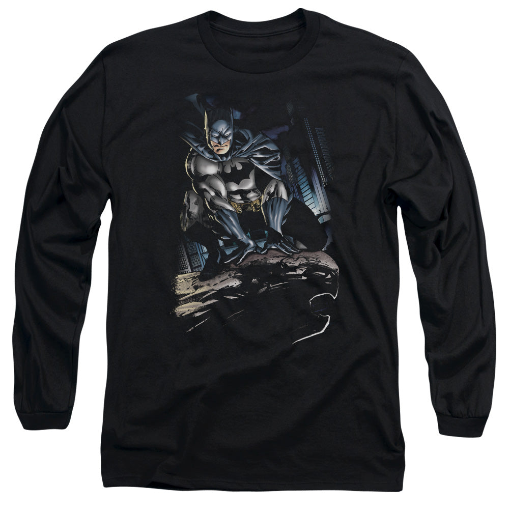 Batman Perched Mens Long Sleeve Shirt Black