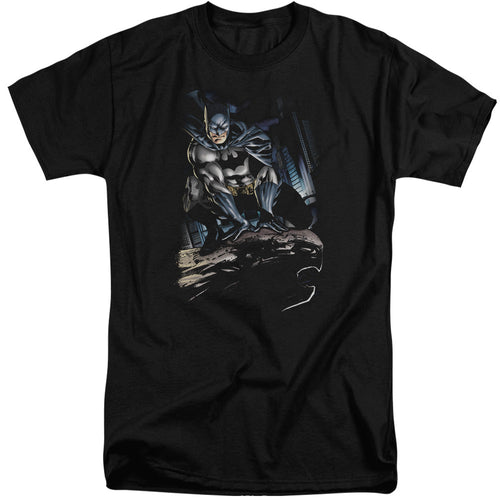 Batman Perched Mens Tall T Shirt Black