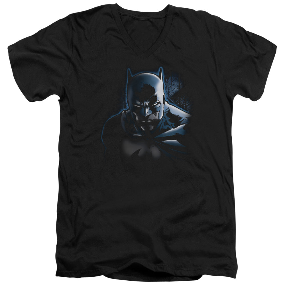 Batman Dont Mess With The Bat Mens Slim Fit V Neck T Shirt Black