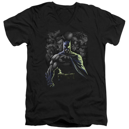 Batman Villains Unleashed Mens Slim Fit V Neck T Shirt Black