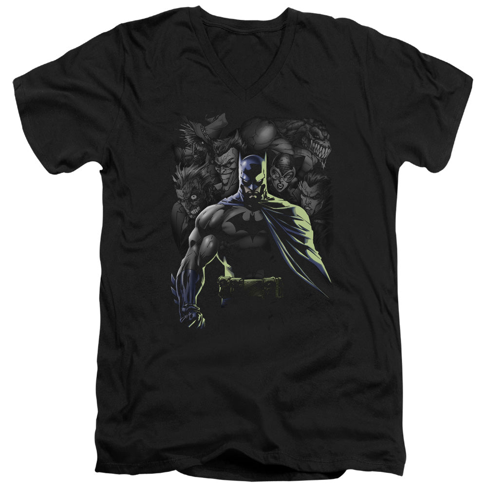 Batman Villains Unleashed Mens Slim Fit V Neck T Shirt Black