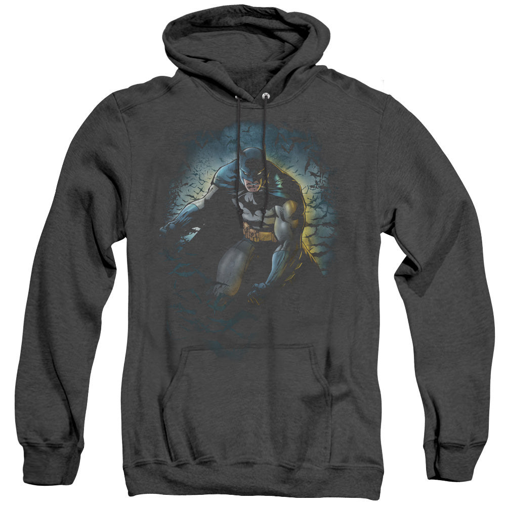 Batman Bat Cave Heather Mens Hoodie Black