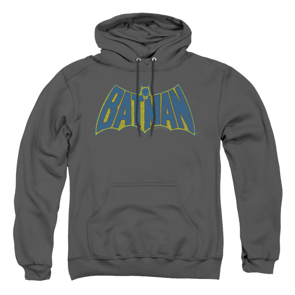 Batman Sketch Logo Mens Hoodie Charcoal