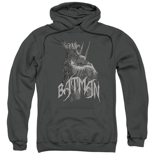Batman Scary Right Hand Mens Hoodie Charcoal