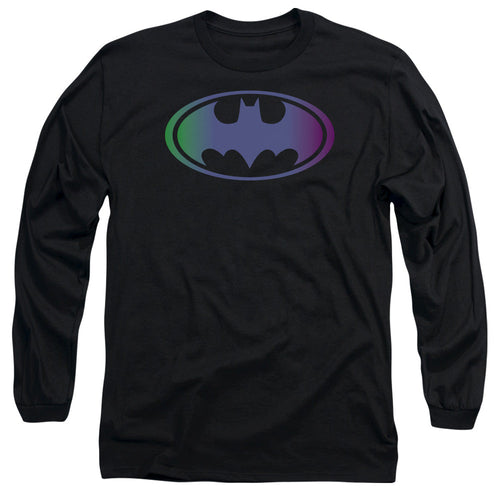 Batman Gradient Bat Logo Mens Long Sleeve Shirt Black