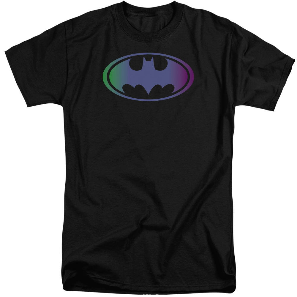 Batman Gradient Bat Logo Mens Tall T Shirt Black