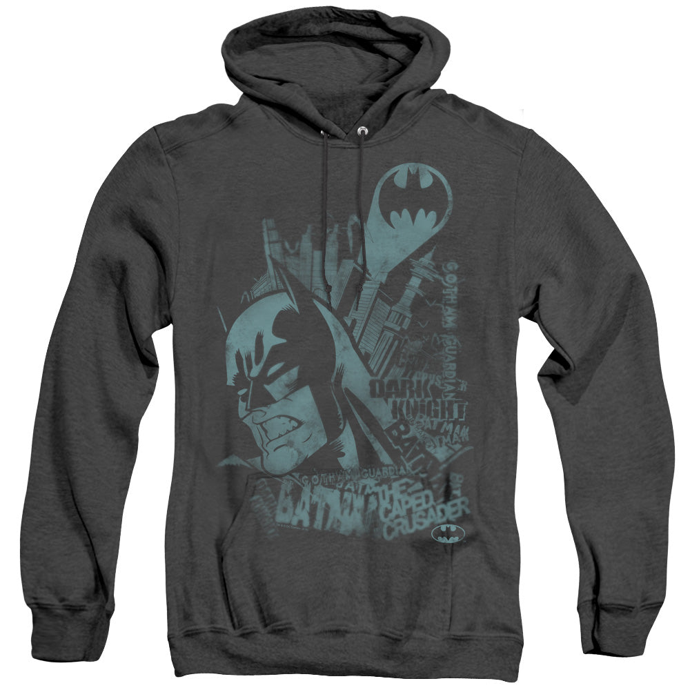 Batman Grited Teeth Heather Mens Hoodie Black
