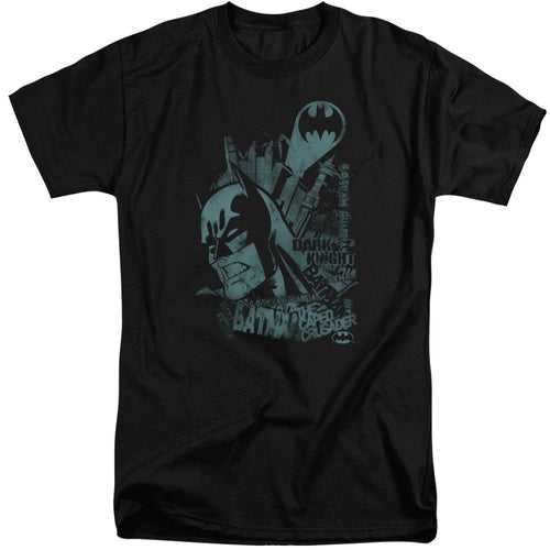 Batman Grited Teeth Mens Tall T Shirt Black