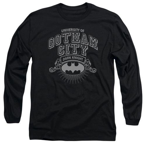 Batman University Of Gotham Mens Long Sleeve Shirt Black
