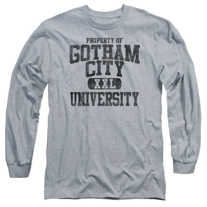 Batman Property Of Gcu Mens Long Sleeve Shirt Athletic Heather