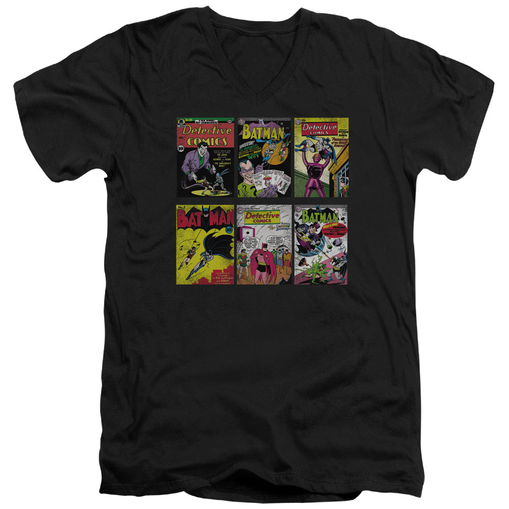 Batman Bm Covers Mens Slim Fit V Neck T Shirt Black