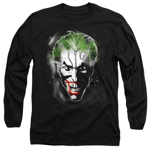 Batman Face Of Madness Mens Long Sleeve Shirt Black