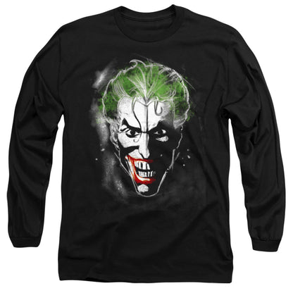 Batman Face Of Madness Mens Long Sleeve Shirt Black