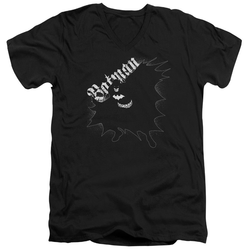 Batman Darkness Mens Slim Fit V Neck T Shirt Black