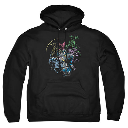 Batman Surrounded Mens Hoodie Black