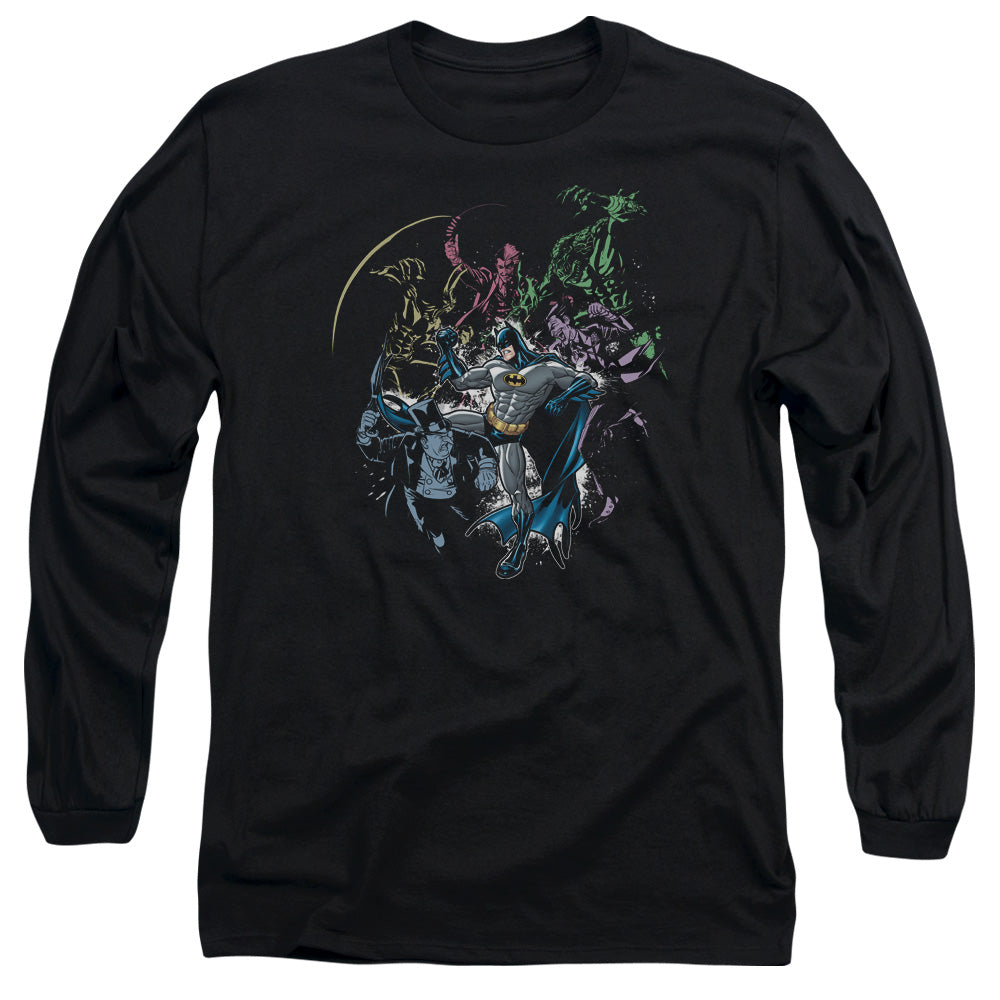Batman Surrounded Mens Long Sleeve Shirt Black