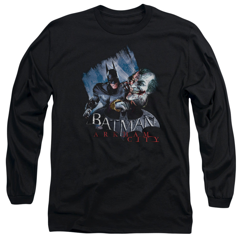 Arkham City Jokes On You! Mens Long Sleeve Shirt Black