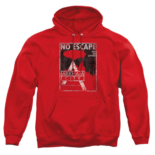 Arkham City No Escape Mens Hoodie Red