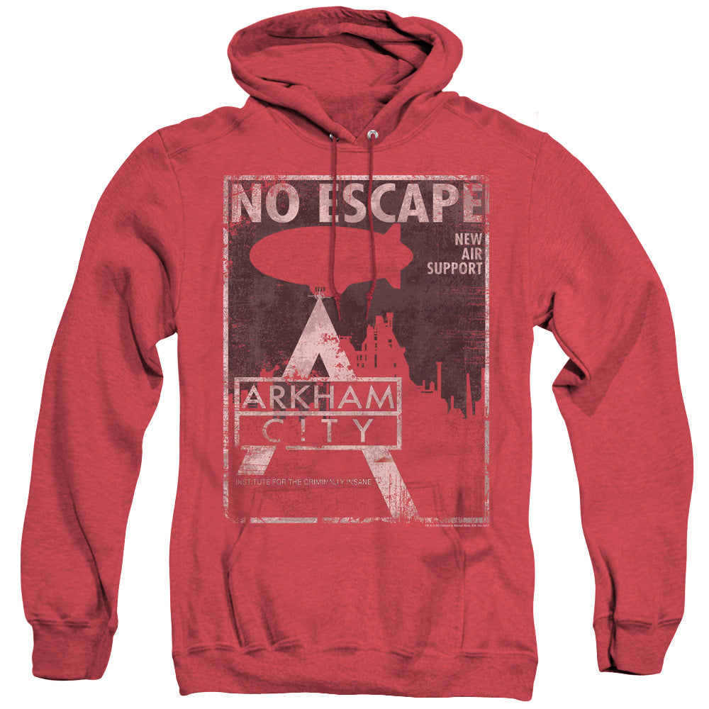 Arkham City No Escape Heather Mens Hoodie Red