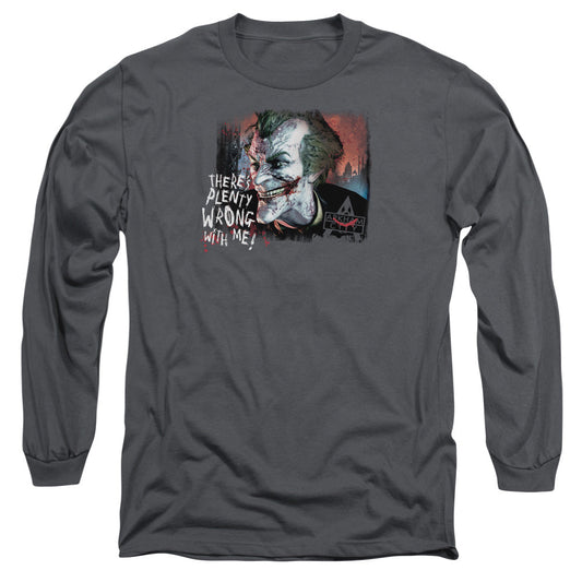 Arkham City Plenty Wrong Mens Long Sleeve Shirt Charcoal