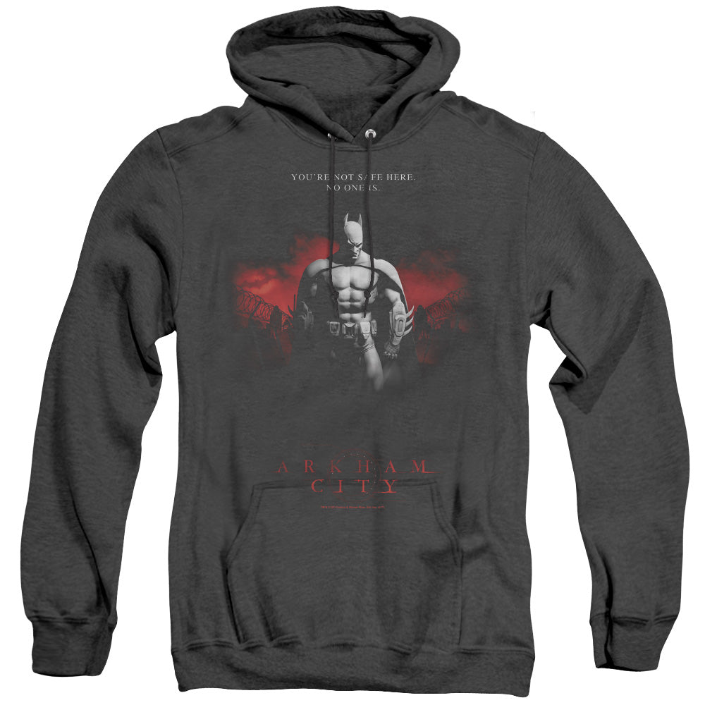 Arkham City Standing Strong Heather Mens Hoodie Black