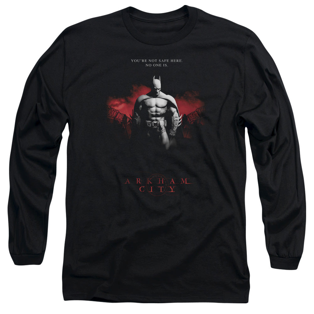 Arkham City Standing Strong Mens Long Sleeve Shirt Black