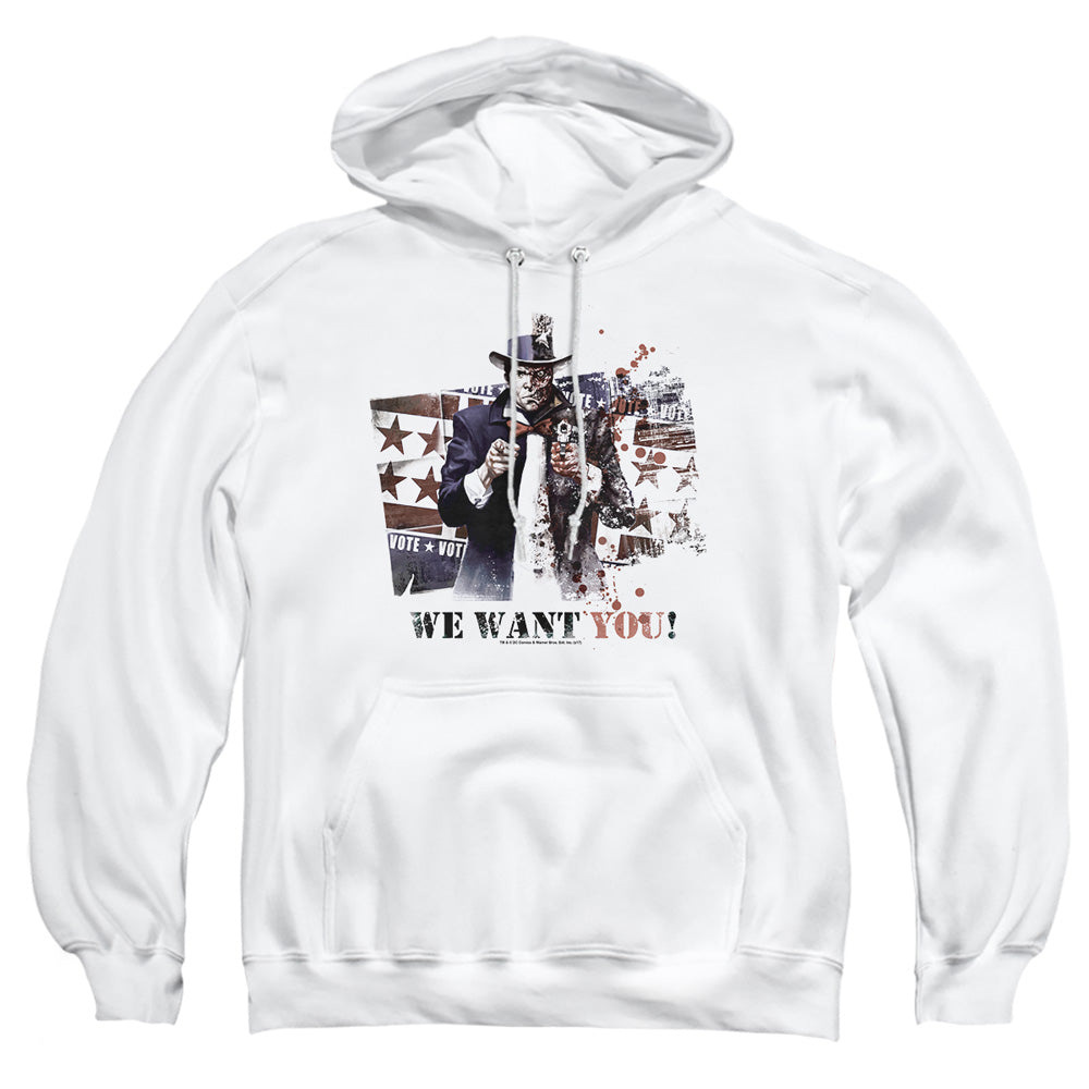 Arkham City We Want You Mens Hoodie White