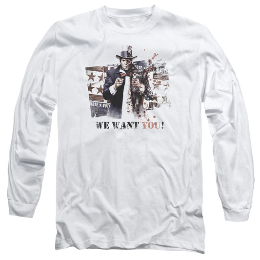 Arkham City We Want You Mens Long Sleeve Shirt White