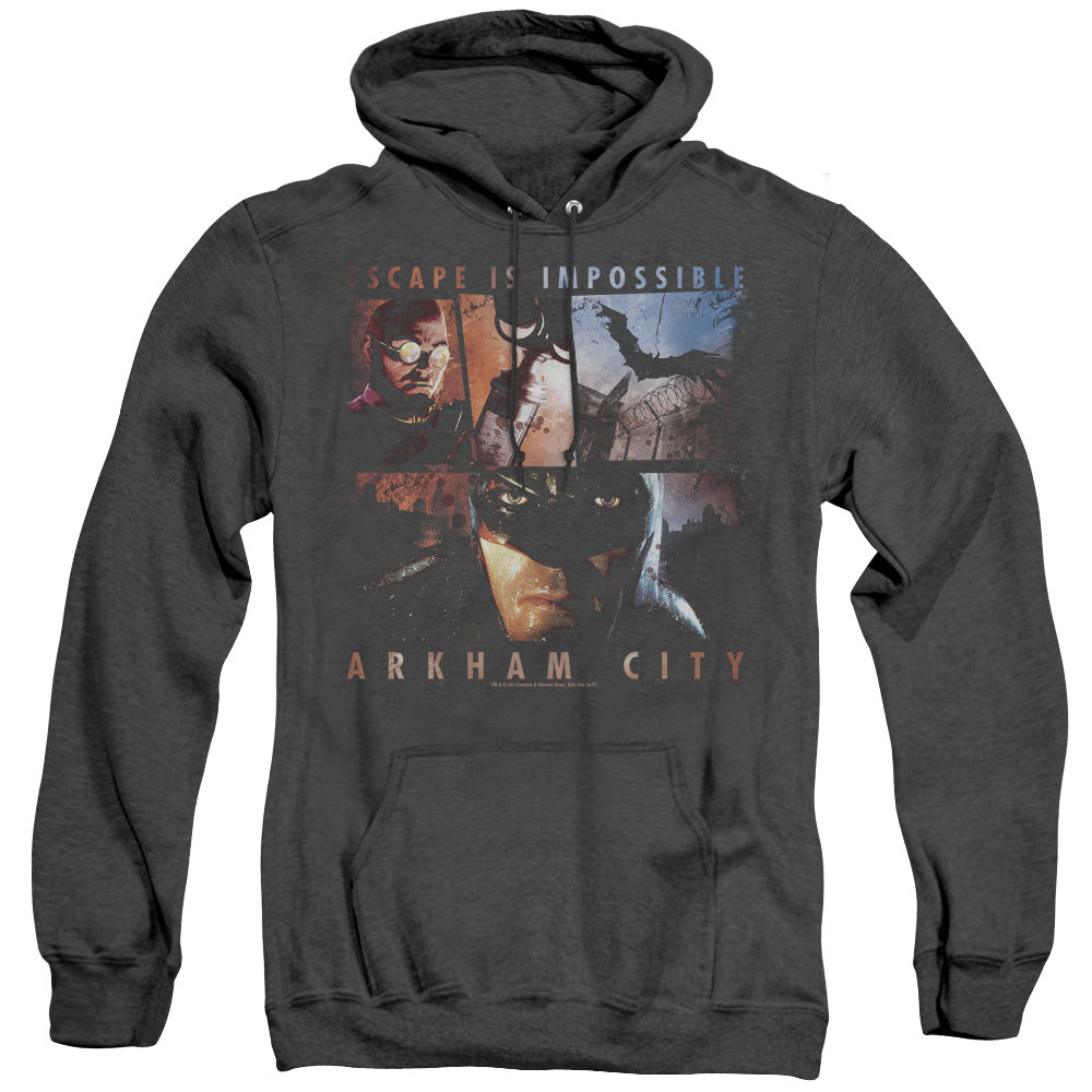 Arkham City Escape Is Impossible Heather Mens Hoodie Black