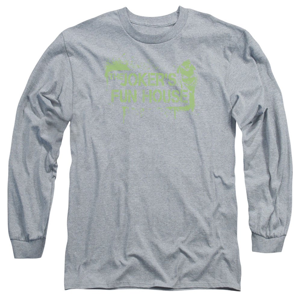 Arkham City Jokers Fun House Mens Long Sleeve Shirt Athletic Heather