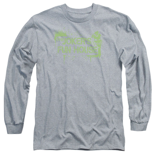 Arkham City Jokers Fun House Mens Long Sleeve Shirt Athletic Heather