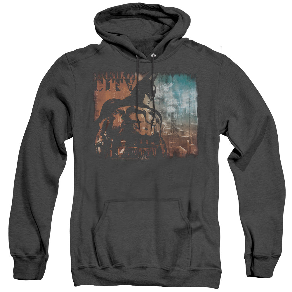 Arkham City City Knockout Heather Mens Hoodie Black