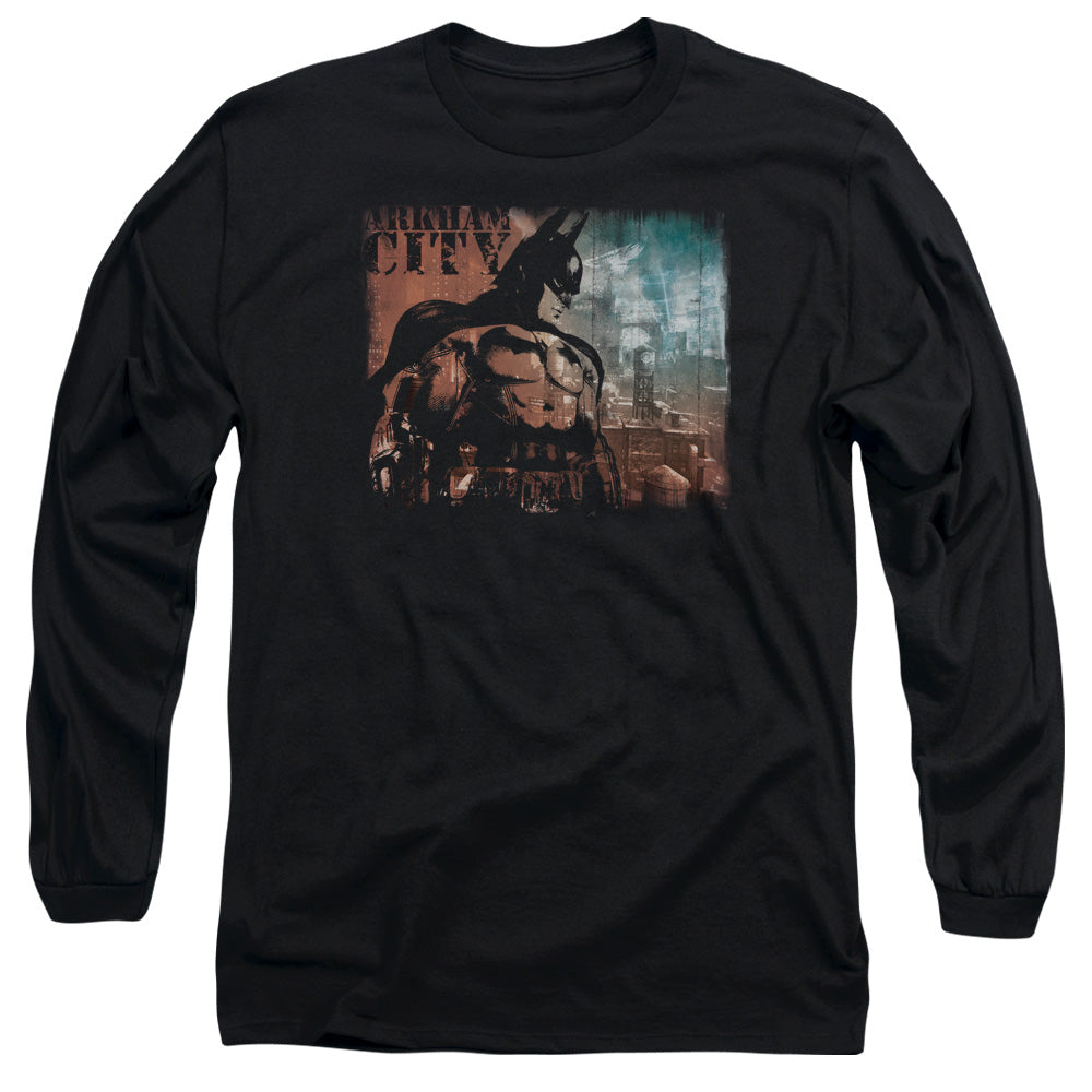 Arkham City City Knockout Mens Long Sleeve Shirt Black