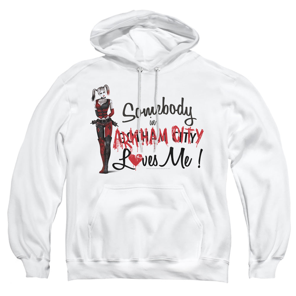 Arkham City Somebody Loves Me Mens Hoodie White