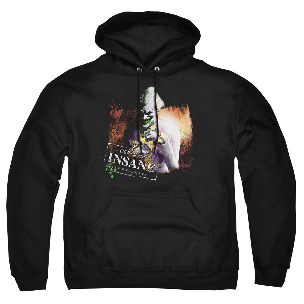 Arkham City Certified Insane Mens Hoodie Black
